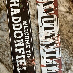 Haddonfield and Amityville Metal Signs
